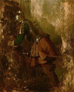 Ein Gerusteter Mann In Ruckenansicht