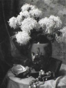 Stilleben Mit Chrysanthemen In Einer Vase by Wilhelm Menzler