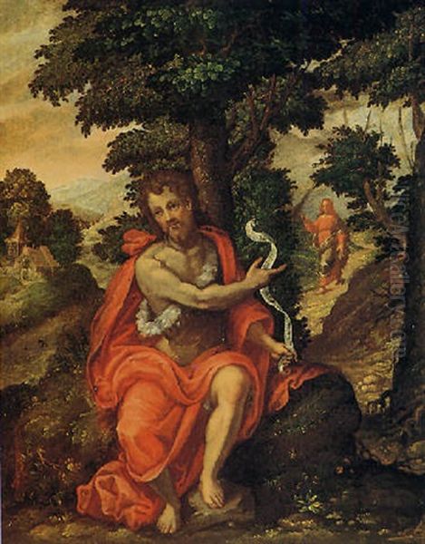Il Battista E Cristo Sopravveniente In Un Paesaggio - view 1