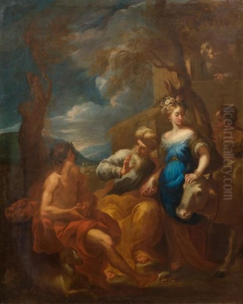 Labano Promises His Daughter Rachel To Jacob (genesis 29 15 - 30) - view 1