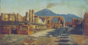 Vue Des Ruines De Pompei by Charles Mercier