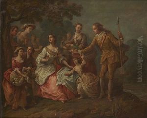 Scene Pastorale; L'embarquement Pour Cythere (pair)
