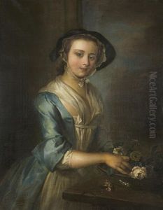 A Young Woman Arranging Flowers (allegory Of Smell)