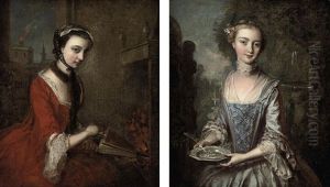 An Allegory Of Fire (+ An Allegory Of Water; Pair) by Philip Mercier