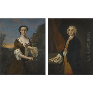Portraits Of A Gentleman And A Lady Said To Be General Sir Andrew Pilkington And His Wife Maria Gibbs (pair)