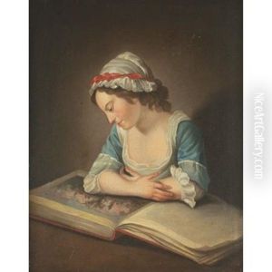 A Girl Reading A Book by Philip Mercier