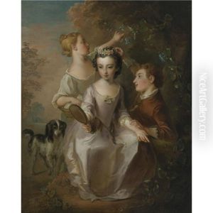 Portrait Of Three Children In A Landscape Portrait Of Three Children In A Landscape