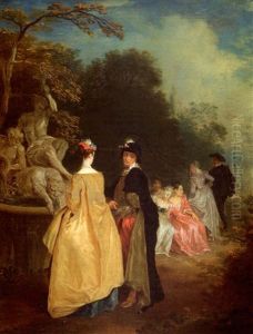 Scene Galante Dans Un Parc by Philip Mercier