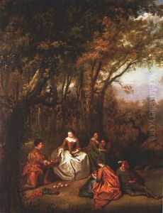 Galante Szene Im Wald by Philip Mercier
