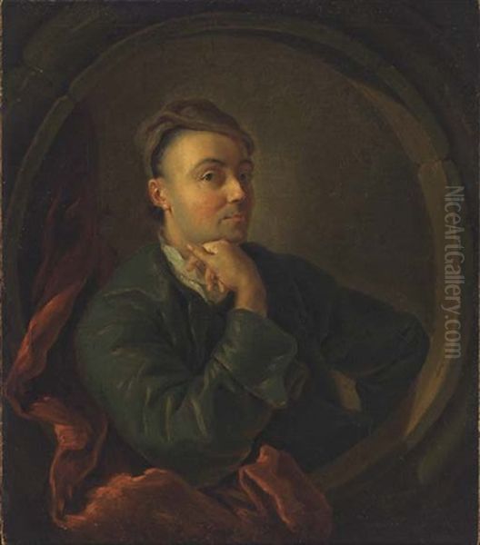 Portrait Of A Man (the Artist?) In A Feigned Oval Window - view 1