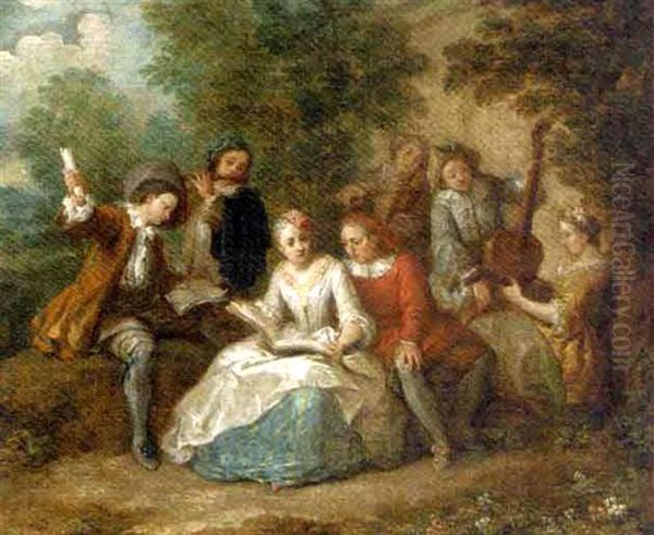 Elegant Company Playing Music In A Garden - view 1