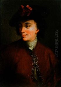 Portrait De Jeune Homme A La Veste Rouge by Philip Mercier