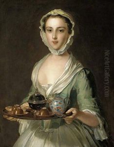 Portrait Of A Young Woman (hannah, The Artist's Maid?) Holding A Tea Tray Portrait Of A Young Woman (hannah, The Artist's Maid?) Holding A Tea Tray