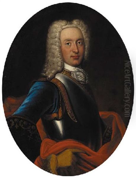Portrait Of A Gentleman In A Blue Coat, Red Wrap And Breastplate - view 1