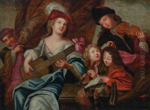 Children Making Music by Philip Mercier