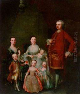 A Group Portrait Of A Gentleman With His Family by Philip Mercier