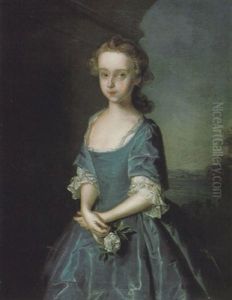 Portrait Of Maria Elizabeth Graham Of Woodhall Wearing A Blue Dress And Holding A Rose Portrait Of Maria Elizabeth Graham Of Woodhall Wearing A Blue Dress And Holding A Rose
