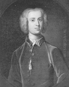 Portrait Of A Man (john Wogan?) Wearing A Blue Coat And White Cravat by Philip Mercier