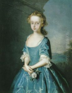 Portrait Of Maria Elizabeth Graham Of Woodhall, Three Quarter Length, Wearing A Blue Dress
