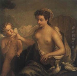 Venus And Cupid by Philip Mercier