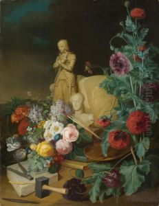 Still Life With Allegory Of The Visual Arts. by Elise Bertrand