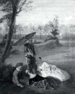 Personnages Dans Un Parc by Philip Mercier