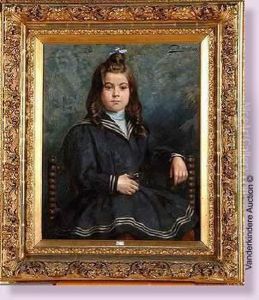 Portrait De Germaine Fauconnier Fillette by Eugene Bertrand