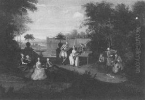 Elegant Musical Party In A Park by Philip Mercier