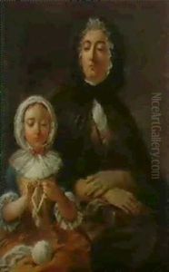 Jeune Mere Et Son Enfant by Philip Mercier
