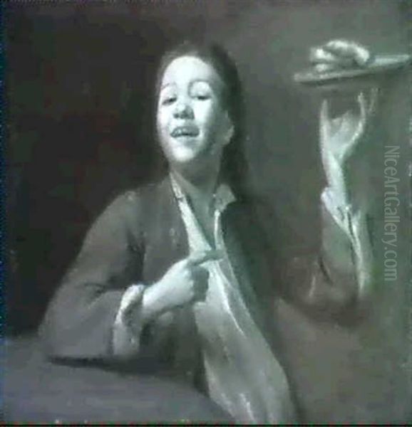 A Young Boy Holding A Plate With Pastries - view 1