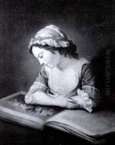 Young Girl Viewing A Picture Book by Philip Mercier