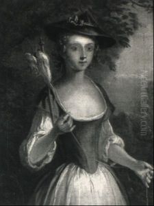 A Young Girl Spinning by Philip Mercier