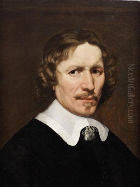 Portrait Of A Gentleman, Bust-length, In A Black Coat And White Lawn Collar - view 1