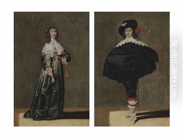 Portrait Of A Lady And Portrait Of A Gentleman (a Pair) - view 1
