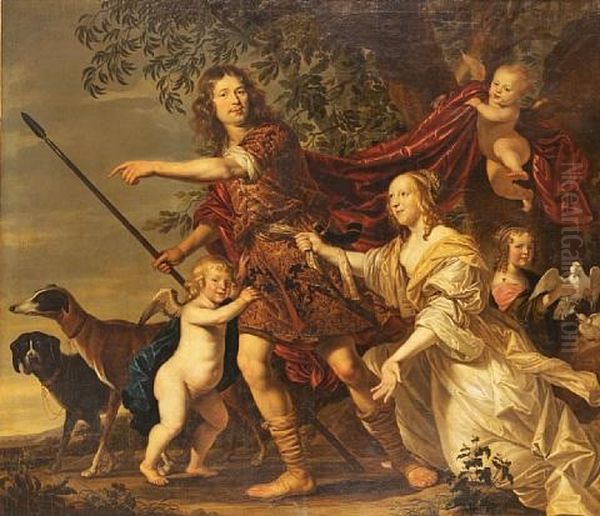 Portrait Of A Lady And A Gentleman As Venus And Adonis - view 1