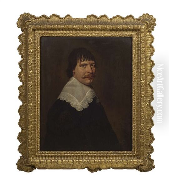 Portrait Of A Man In Black Coat And Lace Collar - view 1