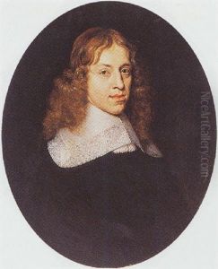 Portrait Of A Man Wearing A Black Suit With Lace Collar