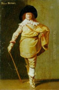 An Elegant Gentleman With A Walking Stick by Jacob Frans van der Merck