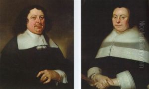Portrait Of Gentleman In A Black Coat And White Collar
