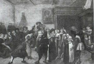 A Merry Company With Figures Dancing In A Crowded Room