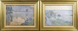 Bord De Riviere (pair) by Jules Merckaert
