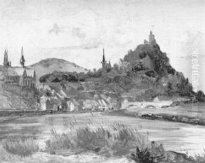 Blick Uber Die Saar Auf Saarburg Mit Seiner Burg by Karl Mergell