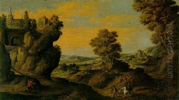 An Extensive Landscape With Travellers - view 1