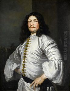 Portrait Of A Gentleman (the Artist?) In A White Silk Coat And A Black Sash
