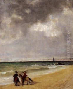 Cavaliers Mexicains En Bord De Mer by Ignacio Merino
