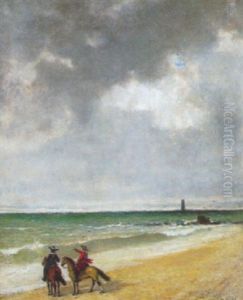 Cavaliers Sur La Plage by Ignacio Merino