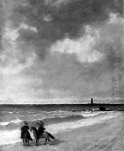 Cavalier Sud-americains Au Bord De La Mer by Ignacio Merino