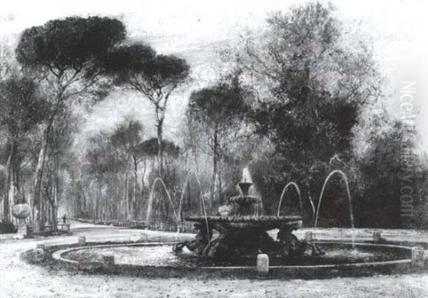 Brunnen Im Park Der Villa Borghese - view 1