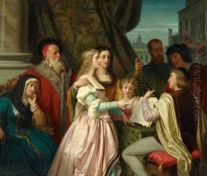 Der Italienische Komponist Giovanni Pierluigi Da Palestrina Mit Musizierenden, Links Seine Gonner Und Papst Marcellus Ii.