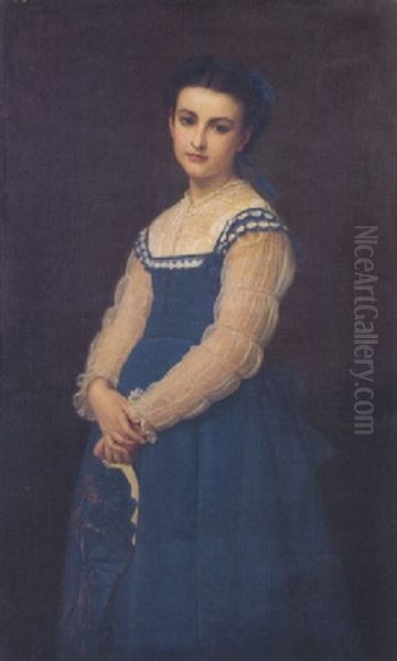 Portrait De Jeune Fille En Robe Bleue - view 1